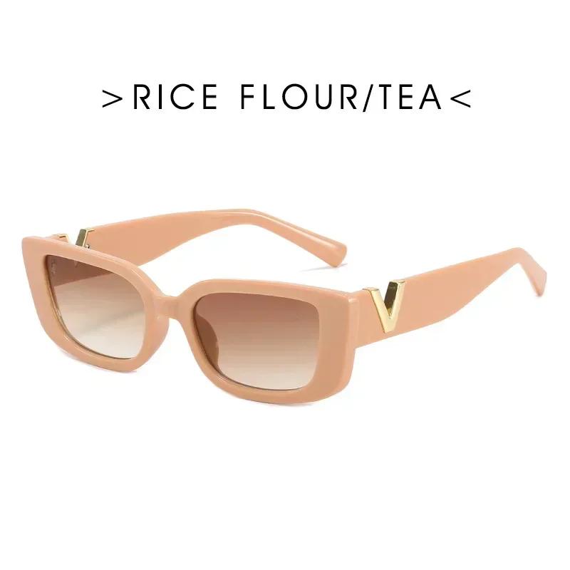Rereo Cat Eye Frame Sunglasses Women Luxury V Sun Glasses Men Fashion Rectangle Jelly Glasses With Metal Hinges UV400