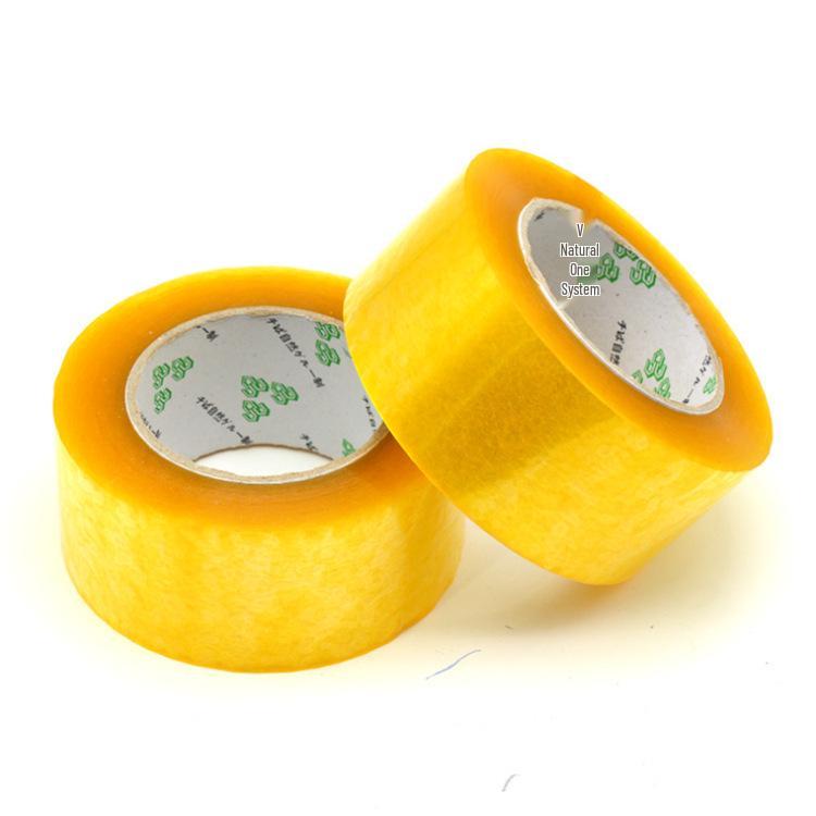 Thick Large Roll Transparent Tape for High-Adhesion E-commerce Packaging Transparent Yellow; 2.5cm x 100m