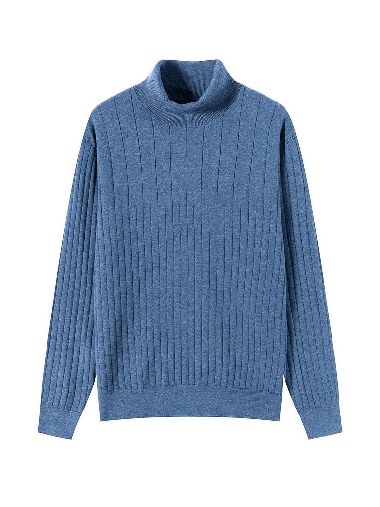 New Men's Trendy High Collar Sweater: Autumn/Winter Knitwear Fashion Base Layer