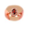 Inlaid 7X9Mm Oval Imitation Natural Garnet Ring Women'S Rose Gold Plated Ring