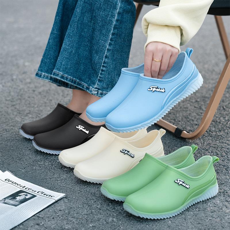 Fashion Rain Shoes Women's Outdoor Walking Non-slip Short Water Shoes Water Boots Short Rain Boots Car Wash Shoes Glue Shoes