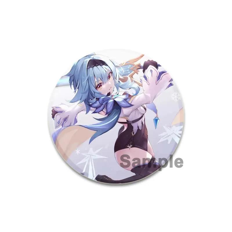 32/44/58mm Eula Badges Anime Genshin Impact Handmade Brooches Game Character Lapel Pins Creative Cartoon Figure Badge Accessories Gift