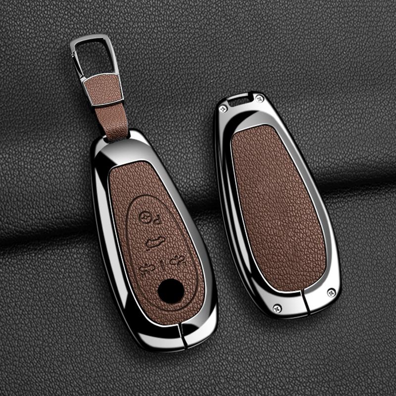 New Fashion Car Remote Key Case Cover for Morris Garages MG Cyberster Zinc Alloy Leather Protection Shell Keychain Accessories