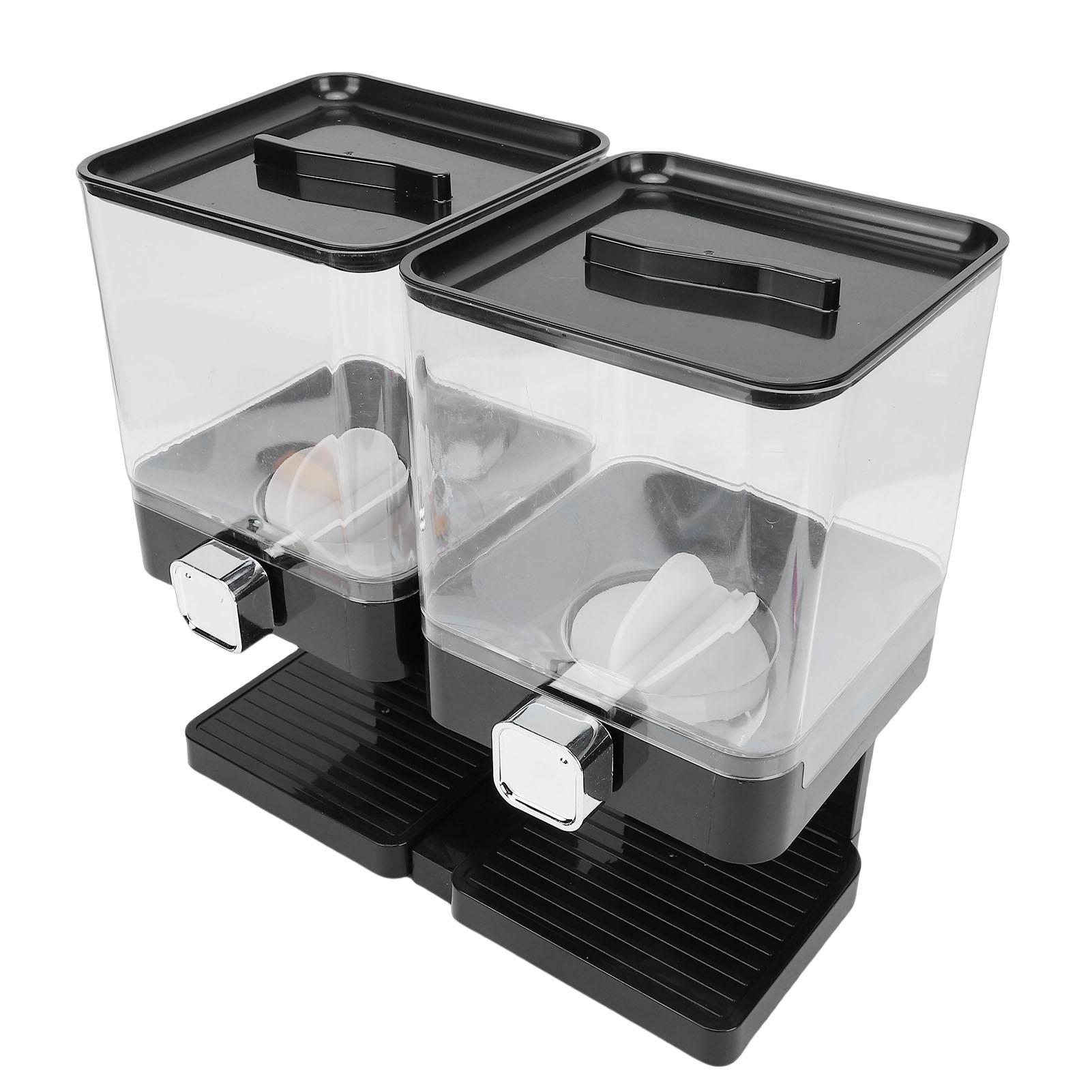 

2PCS Cereal Dispenser Countertop 3.7L PET Airtight Dry Food Storage Container for Kitchen Home Pantry Candy Nut Coffee Type 1