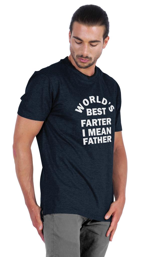 Inkmeso Graphic Quote "World's Best Farter I Mean Father"Tshirt For Best Dad Men  s Jersey