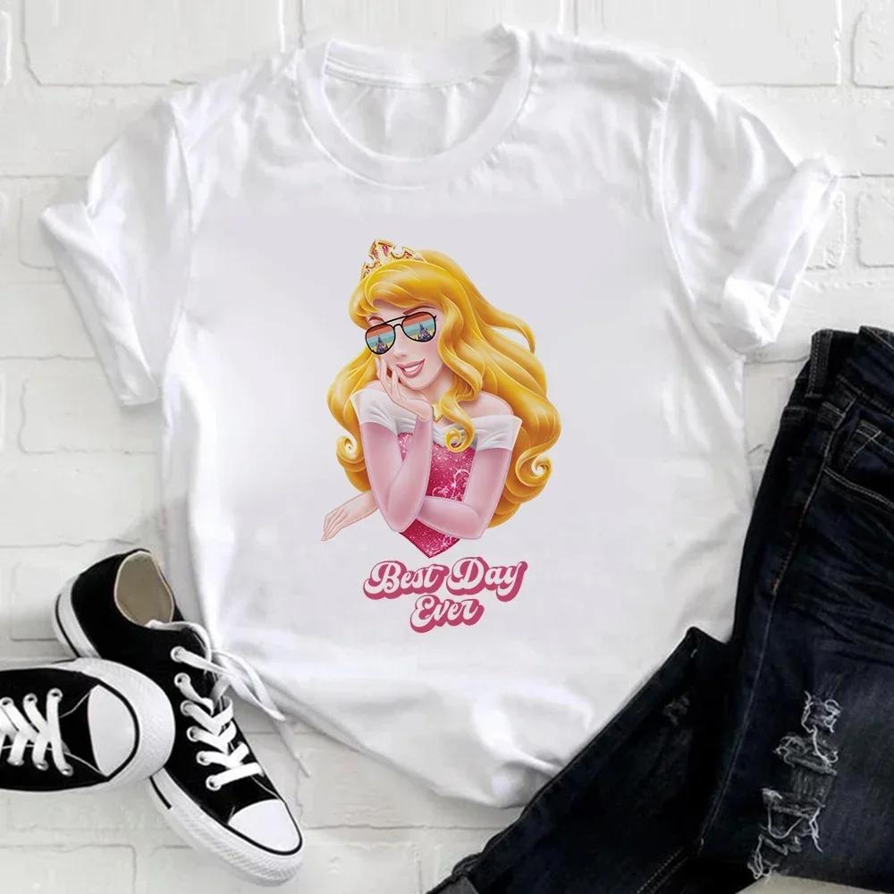 Kawaii T-shirt Cartoon Little Mermaid Print Short Sleeve T Shirt Fashion Streetwear Fashion Unisex Clothing Tops