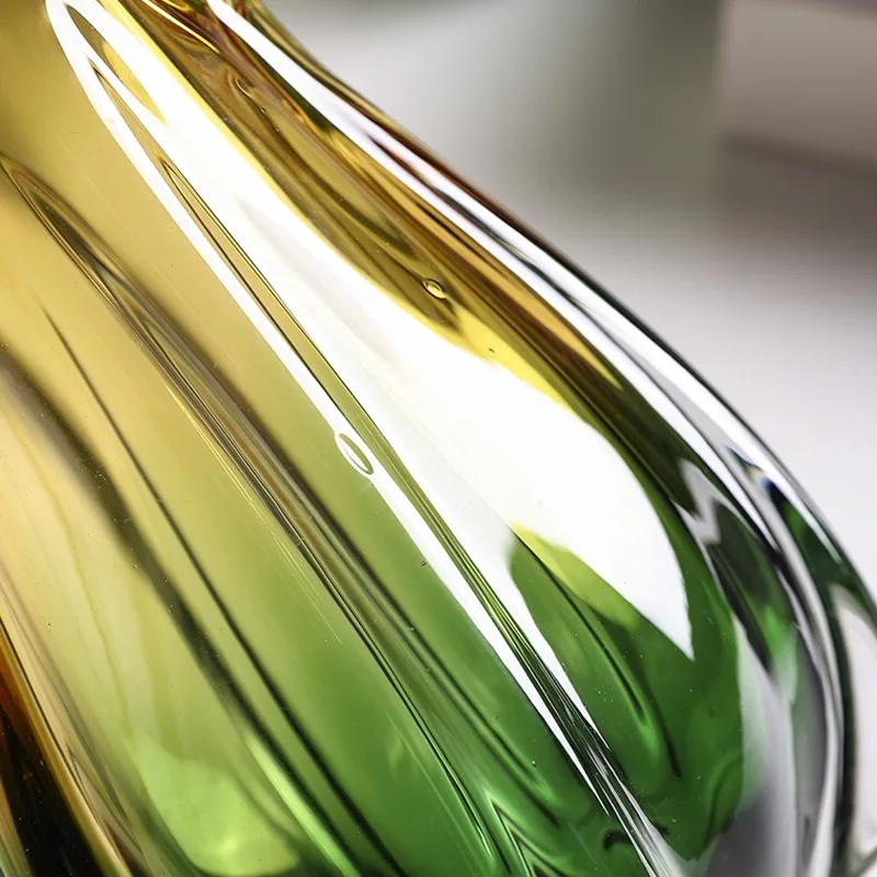 Gradient Glass Vase Colored Thick Glass Flower Vase Flower Arrangement Accessories Hydroponics Terrarium Home Decoration