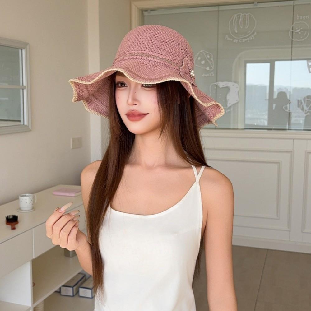 Breathable Fisherman Cap Big Brim Bucket Hat Trendy Sun Hat  for Women