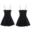 Summer Elegant Y2k Sexy Sleeveless One Peice Dress Women Casual Solid A-line Ruffle Slim Dresses Female Strapless Party Pleated Beach Lady Clothing