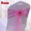 100-10PCS Wedding Chair Decoration Organza Chair Sashes Knot Bands Chair Bows For for Wedding Party Banquet Event Chair Decors