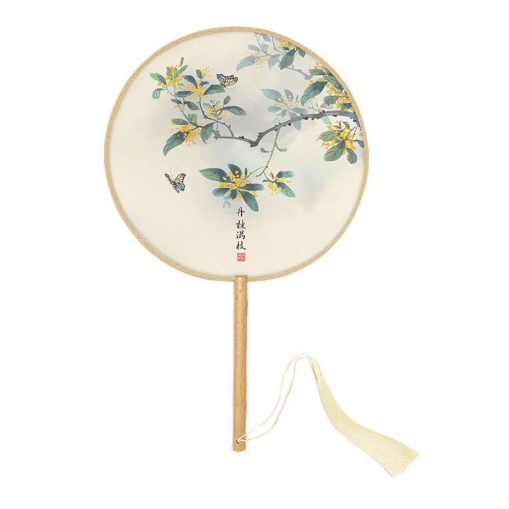 with Pendant Embroidery Fan Chinese Style Silk Fan Classical Chinese Style Fan Photography Prop