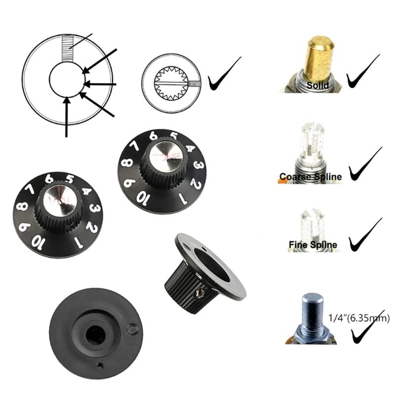 4Pcs Electric Guitar Volumes Tone Knob Potentiometer Caps Plastic Speed Volumes Tone Control Knob Guitar Accessories