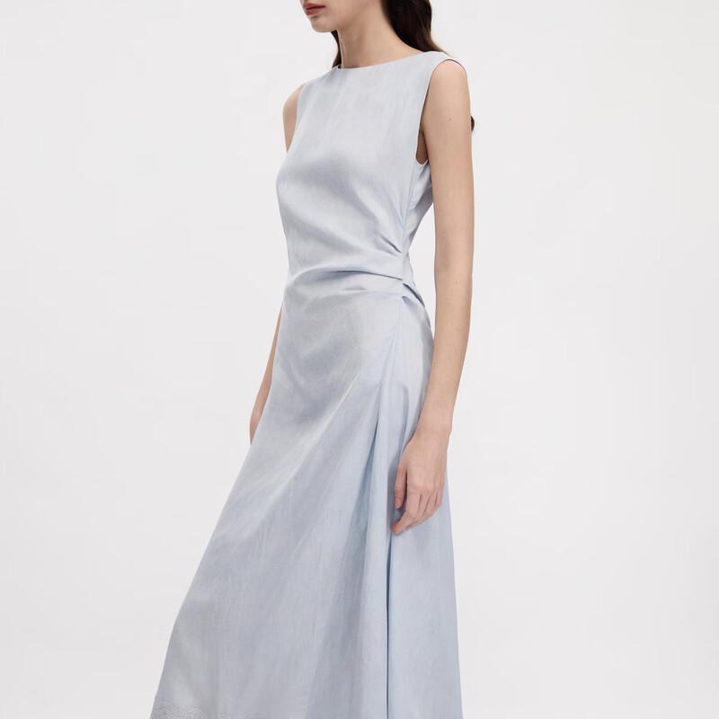 Elegant Lace Patchwork Sleeveless Midi Dress