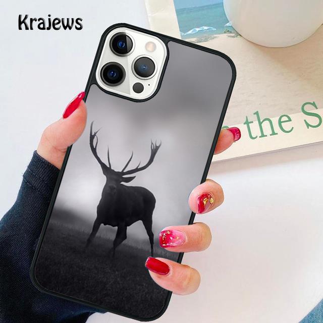 

Черный олень мягкий чехол для телефона iPhone 14 XR X XS Max 5S 6S 7 8 Plus SE 2020 11 12 13 Pro Max Mini чехол для телефона Samsung S22ultra