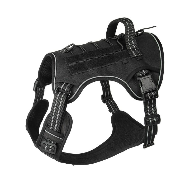 Imbracatura a pettorina per cani Heavy-Duty con sistema Molle per cani di taglia grande, per passeggiate all'aperto, controllo