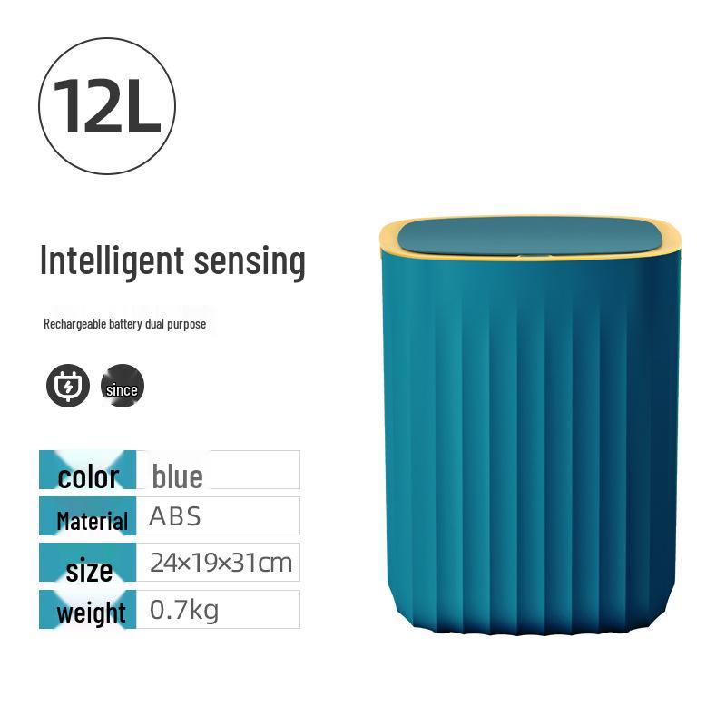 Jieanhui Automatic Smart Sensor Trash Can with Lid - Waterproof for Kitchen, Bathroom, or Living Room