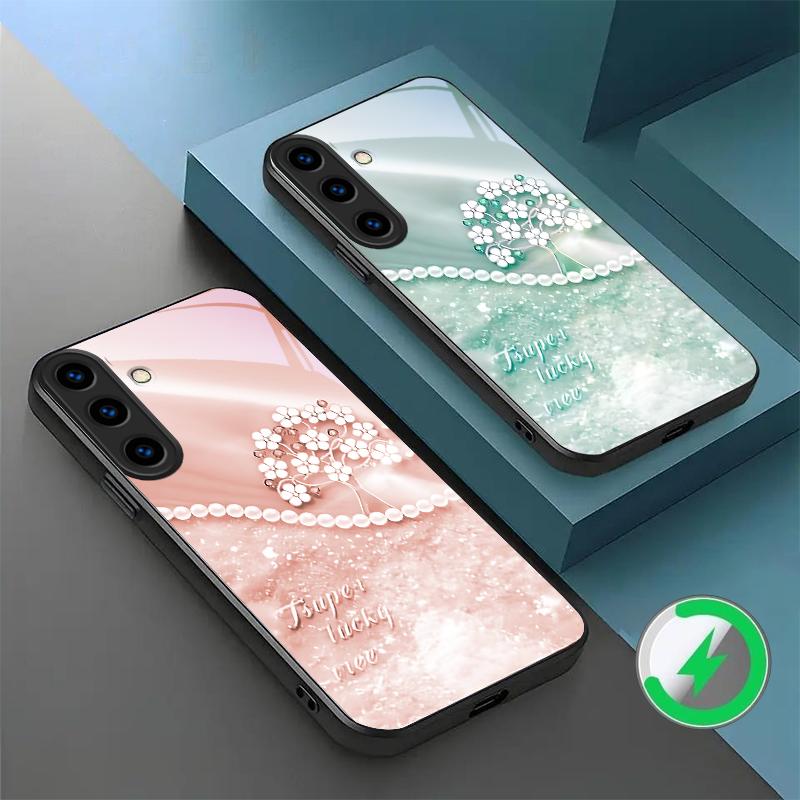 Mysterious gradient purple For Samsung Galaxy S26 Ultra S20 FE S21 S22+ S23 Plus S24 Ultra 25 Edge For Magsafe Glass Phone Casee