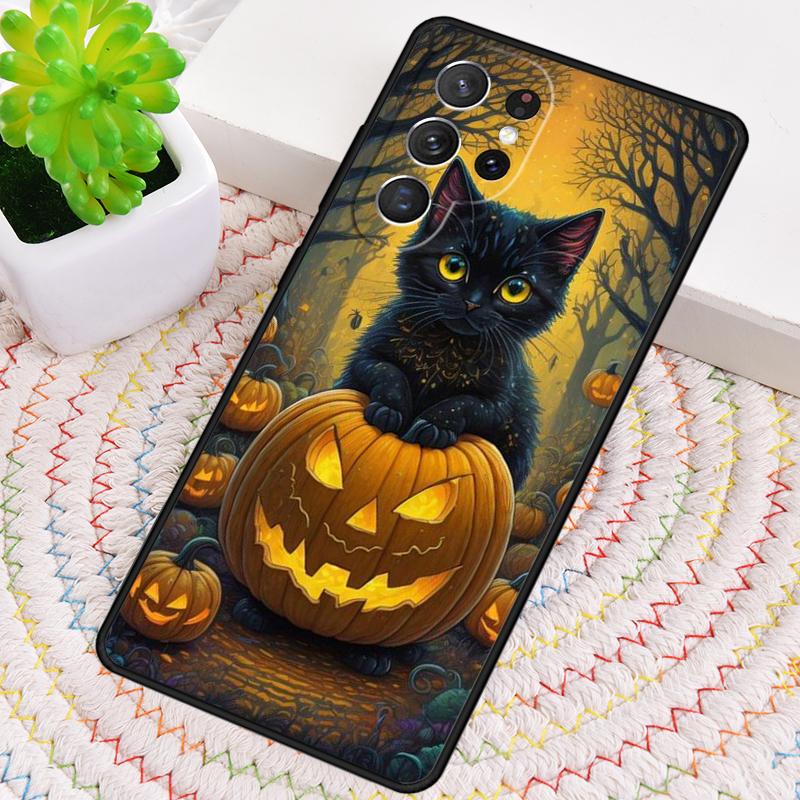 Funny Animal Cartoon Halloween Cat Phone Case for Samsung Galaxy Note 10 Pro S26 Ultra S23 S24 FE S25 S21 S22 PLUS Cover