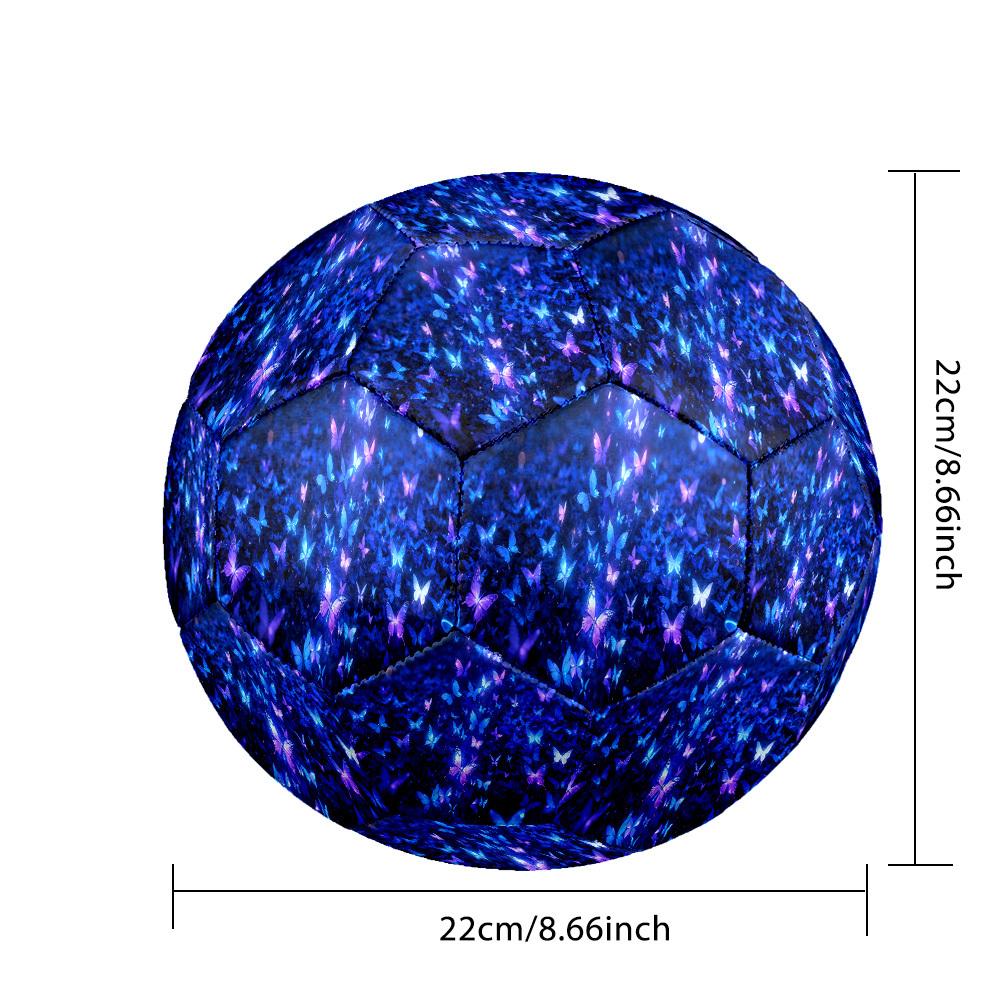 1pc Blue Butterfly Garden Size 5 Soccer Ball Professional Match Training Football Indoor &Outdoor Sports Ball Lightweight Durable C6542