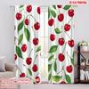 2pcs,2D Plane Printing Minimalist Curtains Cherry Delight (2) Versatile Polyester (without Rod) Gifts Use for Bedroom,