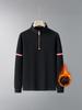 Men's Plus Size Retro Half-Zip Fleece Hoodie - Thick, Loose, Stand Collar for Spring, Autumn, Winter.