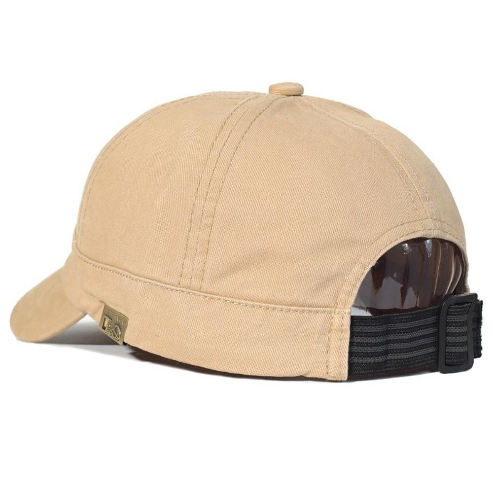Outdoor Cotton Short Brim Baseball Cap Adjustable Breathable Dad Hat Soft Trucker Style Low Profile Cap Sun Protection