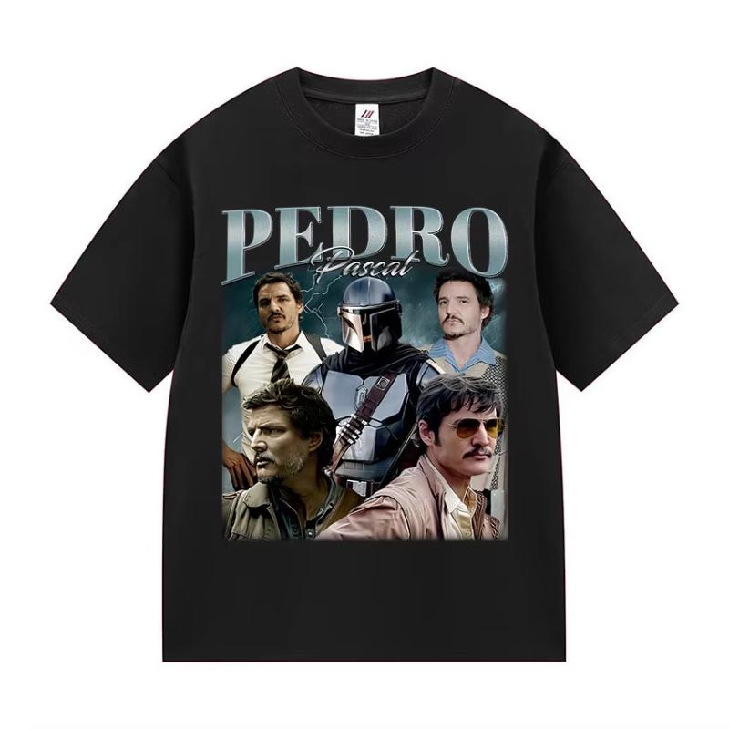 Actor Pedro Pascal Movie Graphic T Shirt Unisex's Retro High Quality Fashion Clothing T-shirts Unisex Cotton Oversized T-shirt Tops