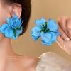 Silver Needle Acrylic Three-dimensional Flower Earrings Female Mori Small Fresh Cute Sweet Earrings Seaside Holiday Earrings