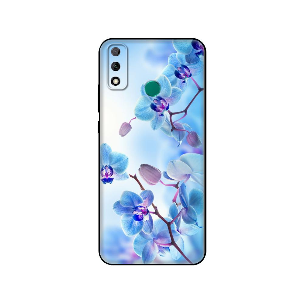 Black Tpu Case For Huawei Y9S Y6S Y8S Y5P Y7P Y8P Case For Huawei Y5 Lite Prime 2018 Y6 2019 Cover Orchid Flowers Colorfu