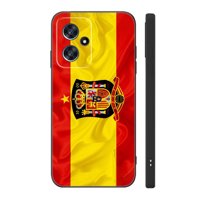 Spain Spanish Flag Black Silicone Phone Case For Xiaomi POCO X3 X4 NFC F3 F4 GT F5 M3 M4 M6 X5 X6 Pro 5G C55 C65 M5