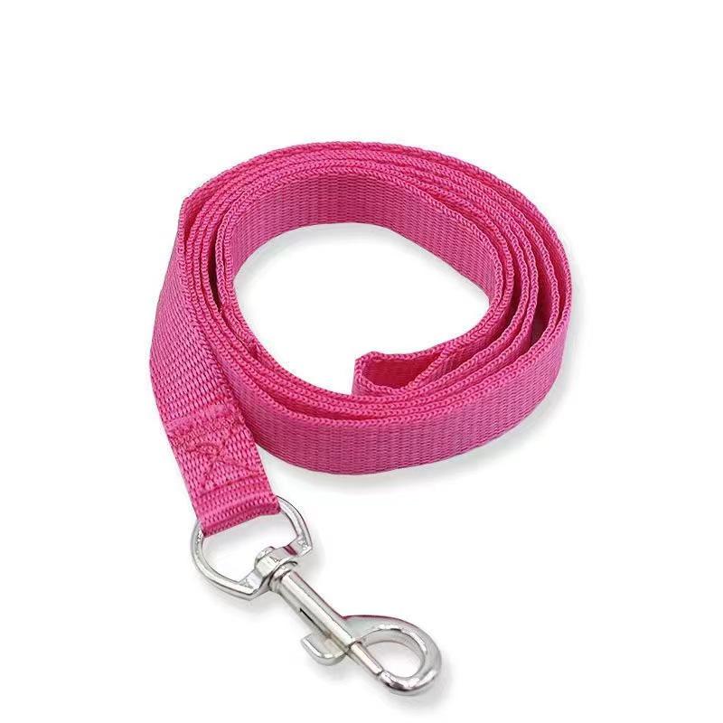 Plain Polyester Imitation Nylon Dog Leash - Solid & Candy Colors for Walking