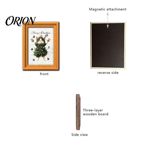 Decorative Metal Cabinet Magnets Christmas Ghost/Dog/Cat Fridge Magnets, Retro Wooden Photo Frame Refrigerator Magnet, Strong Magnetic Decorations