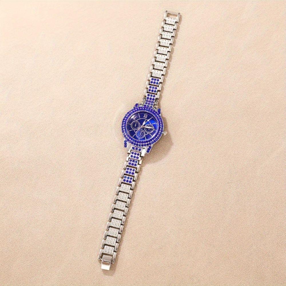 New Full Diamond Luxury Bracelet Watch Set, Women'S Quartz Watch, Exquisite Five-Piece Jewelry