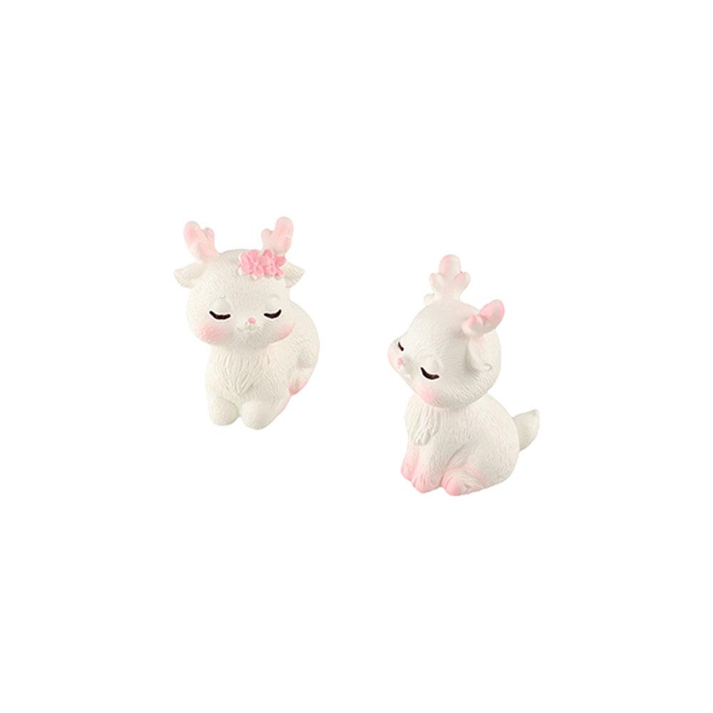 Decorative Pink Deer Micro Landscape Cute Fruit Baskets Statue Car Dashboard Ornaments