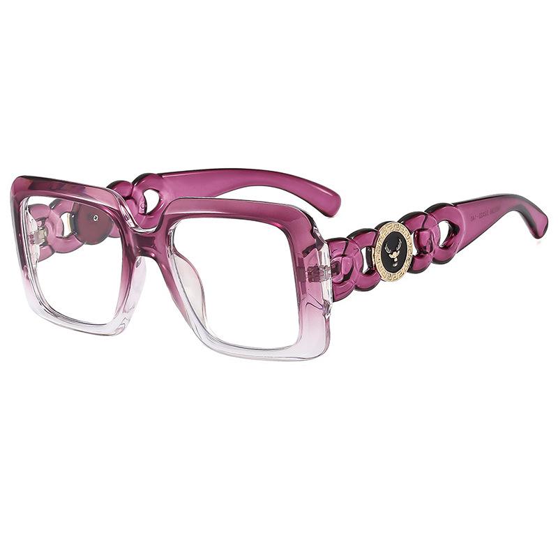 2025 European Style Square Frame Modern Optical Glasses with Buckle Design Blue Light Lens