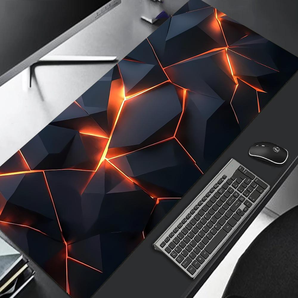 Large Gaming Mouse Pad 90x40 Red Blue Gradient Design Non-Slip Rubber Sewn Edge Gaming Desk Mat Keyboard Gamers and Office Work