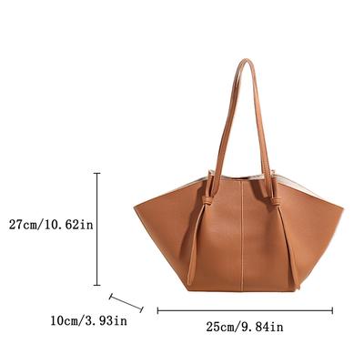 Vintage High-end Large Capacity Single Shoulder Tote Bag Lychee Patterned Handbag Armpit Bag Daily Commuting and Shopping
