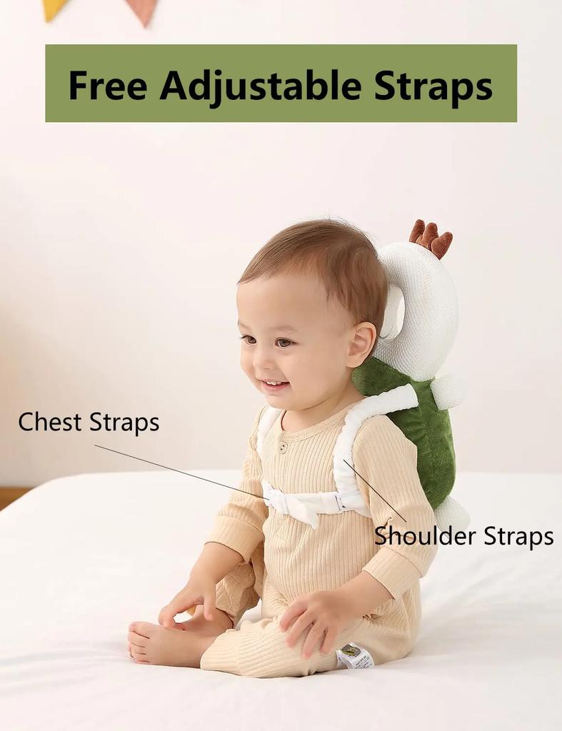 Cotton Imported Soft & Breathable Head Protection Backpack for Toddlers 0-3 Years Old Lightweight Design Adjustable Plush Straps Machine Washable