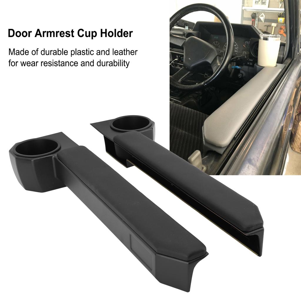 Door Armrest Cup Holder Plastic Leather Wear Resistance Replacement for   70 Series Door Armrest Drink Holder