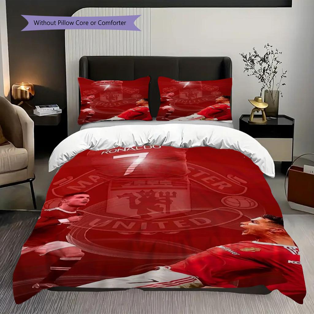 Ronaldo's Legacy Three-piece set (1 * duvet cover + 2 * pillowcase, without core) Soft and comfortable Duvet cover and pillowcase Bedding set