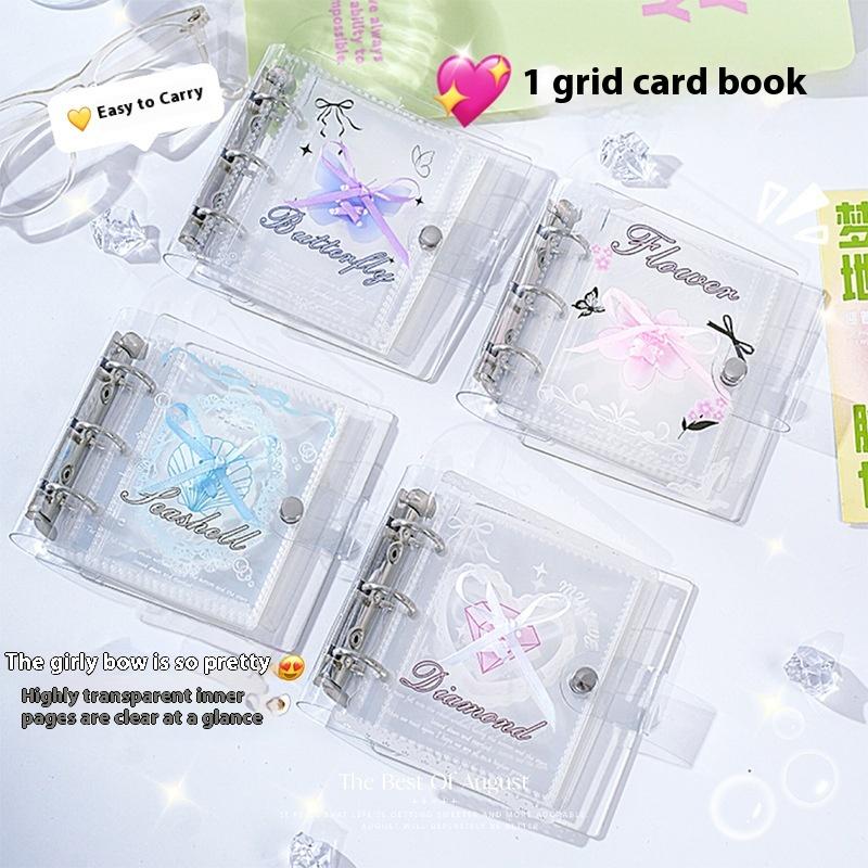 Mini Butterfly Photo Album Summer Dopamine Fresh Color Acrylic Photocard Holder 3Inch Mushroom Button Cards Collecter