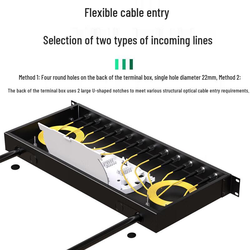 Hainai 1U 19-inch Rack-Mount 12-Port SC Fiber Optic Patch Panel