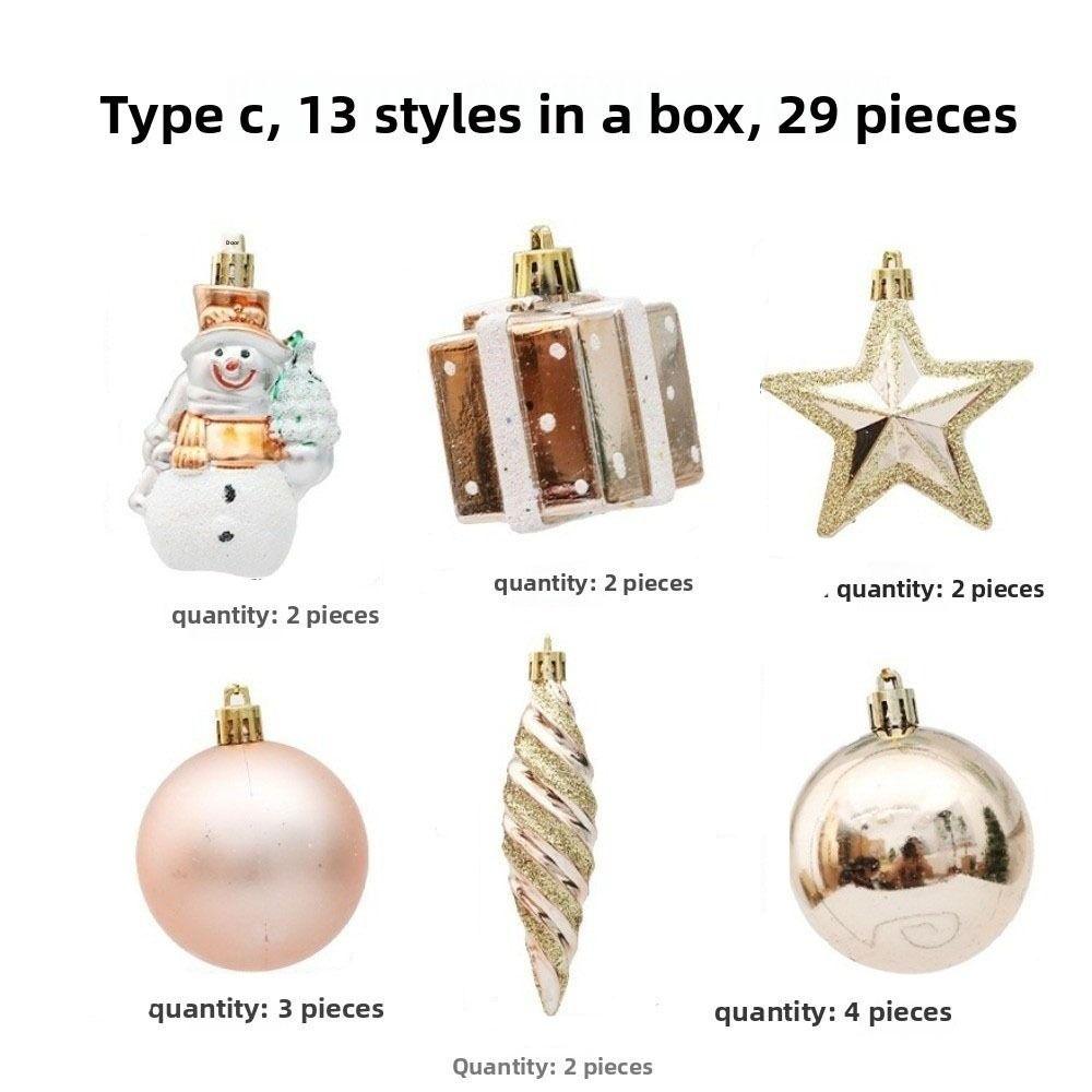 29/20Pcs Star Xmas Tree Hanging Ornaments Champagne Merry Christmas Decorations  Home New Year Decor