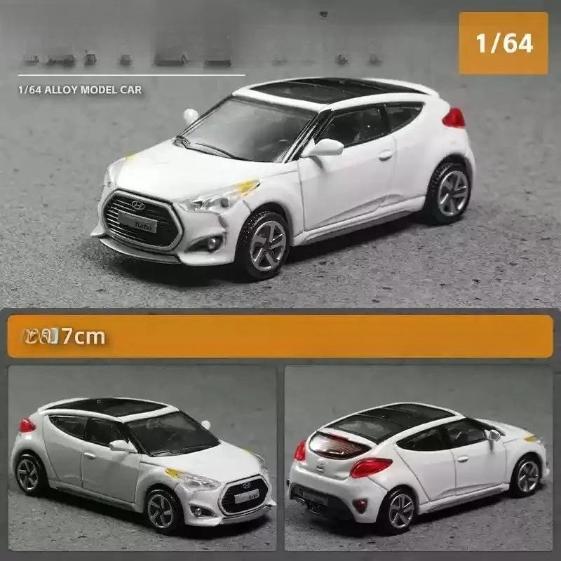 1/64 Hyundai Modern Veloster Turbo Alloy Scale Car Model Diecast Metal Simulation Collection Ornament Miniature Model Car Kid Toy Vehicl