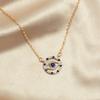 Wish New Jewelry Full Diamond Devil's Eye Necklace Fashion Gold Plated Collarbone Chain Pendant Female