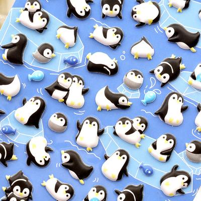 Kawaii Uroczy Pingwin Panda Stereo 3D Naklejka Bąbelkowa Naklejka do Dziennika Dekoracja Naklejki Papiernicze