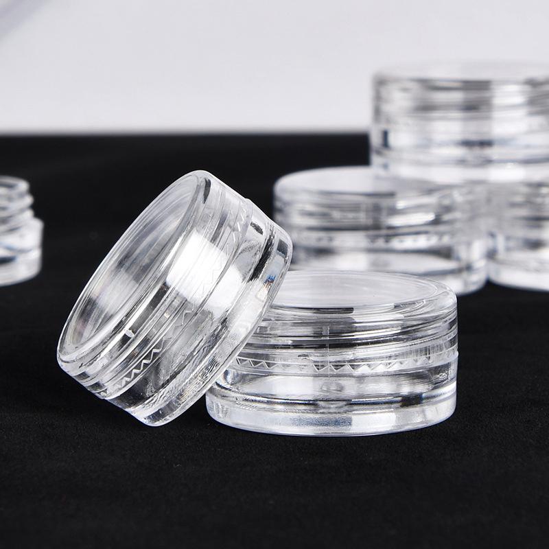 10Pcs Sample Clear Cream Jar Mini Cosmetic Bottles Containers Transparent Pot For Nail Arts Small Clear Can Tin For Balm