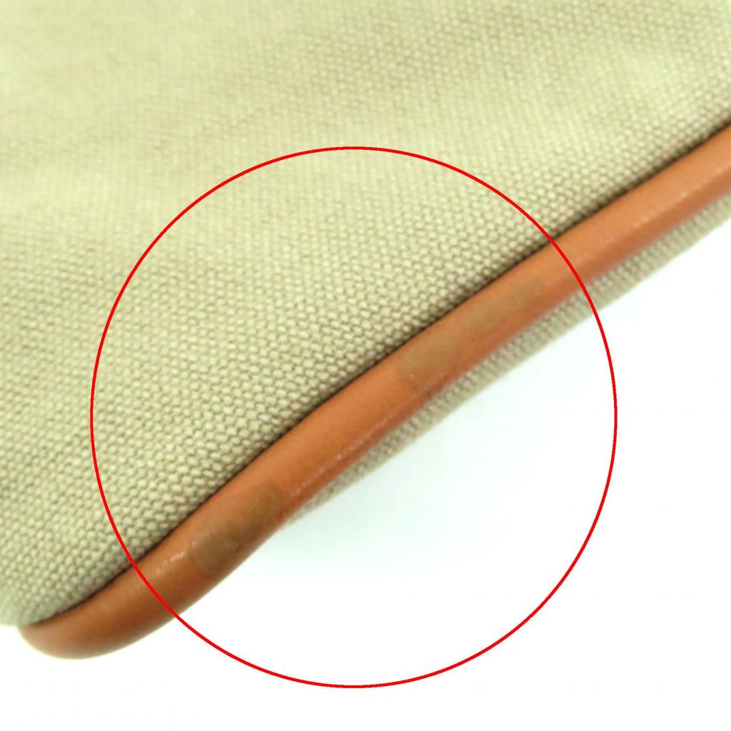 Great HERMES Cosmetics Pouch Bored Porch PM beige cotton Women Used