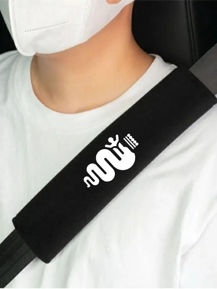 2PCS Letter Pattern Car Seat Belt Cover Breathable Seat Belt Harness Car Lnterior Cushion Shoulder Pad Universal