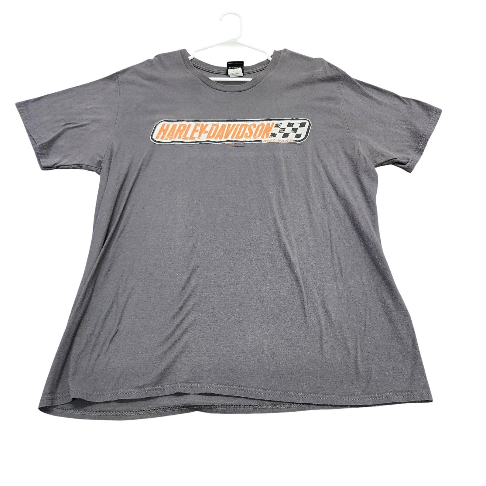 Harley-Davidson Shirt Mens 2XL Gray Republic Racing Flag Graphic Tee Biker Texas Unisex T-Shirt S